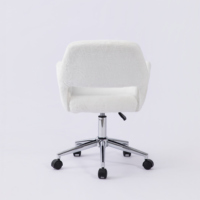 Fauteuil d'appoint pivotant moderne avec base en métal, fausse fourrure, velours doux, pour salle à manger, salon, chambre à coucher