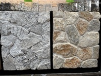 Revêtement de mur en pierre lâche de forme irrégulière de calcaire rustique bleu de roche naturelle