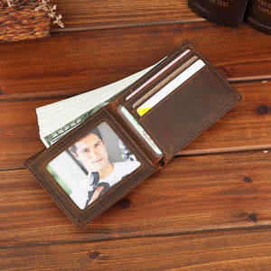 กระเป๋าสตางค์ AndoBag RFID Block แบบสั้นสำหรับผู้ชาย หนังวัวแท้สไตล์เรโทร ที่ใส่บัตรหนังแท้ Crazy Horse กระเป๋าเงินบาง รุ่น 1398 - Product Image 6
