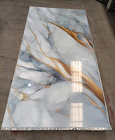 Panneau mural miroir en PVC doré effet marbre 3D, prix usine, 1220*2440mm, pour design de villa, étanche et facile à nettoyer