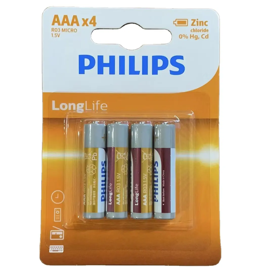 Philips Carbon Zinc Super Heavy Duty AA Dry Baterías 1,5 V AAA R06 R3 batería