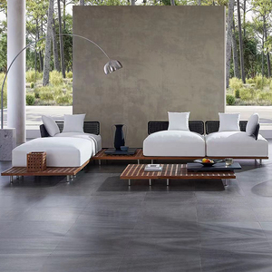 Jardin extérieur Villa hôtel en rotin canapé <span class=keywords><strong>Patio</strong></span> tous temps étanche ensemble cour balcon teck loisirs meubles - Product Image 4