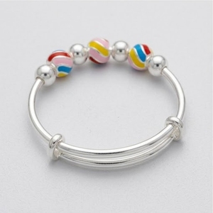 925 Silver Baby Kada Bracelet for Kids Colorful Beads Adjustable Traditional Infant <b>Bangle</b> Gift Jewelry <b>Set</b> - Product Image 4