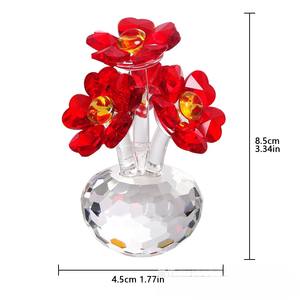 Flores <span class=keywords><strong>de</strong></span> Cristal, Flora y <span class=keywords><strong>Fauna</strong></span>, Rosa Roja, Flores <span class=keywords><strong>de</strong></span> Corazón Rosa Melocotón, Decoración para Mini Sala <span class=keywords><strong>de</strong></span> Estar, Dormitorio, Adornos - Product Image 5