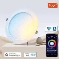Plafonnier LED encastré intelligent 8 pouces CW 1800LM Tuya Wifi pour Alexa Google, contrôle par application, intensité variable, pour la maison
