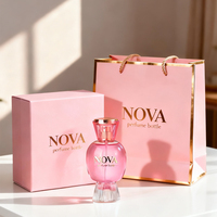 Flacon de parfum vide de 100 ml en forme de bonbon unique |   Flacon de Cologne en Verre Cannelé Rose Rechargeable pour Emballage Cosmétique de Luxe