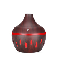 Humidificateur d'air ultrasonique à huile essentielle, port USB, 300ml, humidificateur au Grain de bois, lumières LED, diffuseur d'arôme,
