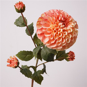 H-057 Mới 4 Đầu Bất Cảm Ứng <span class=keywords><strong>Dahlia</strong></span> Trang Trí Đám Cưới Trang Trí Trang Trí Nội Thất Lụa Hoa Số Lượng Lớn <span class=keywords><strong>Dahlia</strong></span> Nhân Tạo - Product Image 2