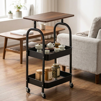 Étagère de rangement mobile multi-niveaux en métal pour usage domestique, sur pied, pour chambre et salon, outils et matériel de nettoyage