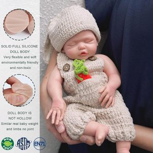 Poupée bébé fille réaliste en silicone de 16 pouces, poupée reborn endormie, poupée nouveau-né réaliste avec poids, jouet lavable pour enfants - Product Image 3