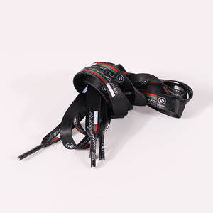 定制耐用聚酯宽网状系带无系结印花徽标彩色平底鞋带，适用于皮鞋和长靴 - Product Image 5