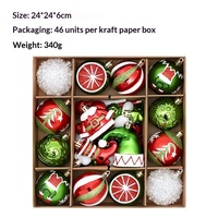 Nouveaux ensembles de boules de décoration de Noël de 6 cm, imperméables, ornements pour sapin de Noël, boîte en papier, boules de Noël