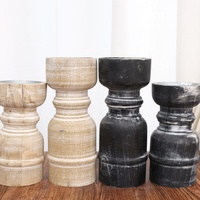 Porte-bougie en bois massif naturel, décoration rustique pour la maison, centre de table élégant, support en bois artisanal, chambre à coucher, salle à manger, mariages