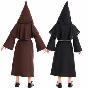 Costume de cosplay de rôle de <span class=keywords><strong>moine</strong></span> garçon pasteur brun et <span class=keywords><strong>noir</strong></span> pour enfants unisexe pour le commerce extérieur, Halloween - Product Image 4