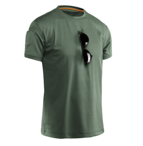 DFP905 Stock pour la vente en gros T-shirt d'été à col rond et manches courtes avec poche sur le bras et boucle de suspension pour lunettes sur la poitrine - Product Image 5