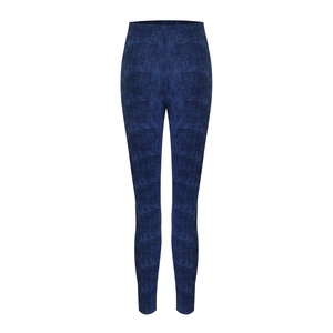 Custom Navy High Rise Stretch Slim Casual Trousers Solid Faux <strong>Suede</strong> <strong>Leggings</strong> Work Out Pants Women - Product Image 1