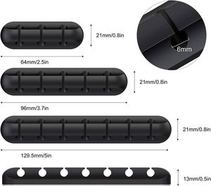 Self Adhesive <b>Hooks</b> Charging Accessory Cables Silicone Cable <b>Clips</b> Cord Holder for Office and Home Desk - Product Image 4