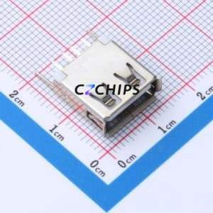 USB-U255ZH137-BJS USB Connector Through hole Component (THT) Connector Type-A USB 2.0 Female Through Hole - Product Image 1