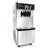 Commerciële soft serve ijsmachine, yoghurt optie, capaciteit 50-60 L/u, laag geluidsniveau, energiezuinig, hoorntjesmaker met roerfunctie