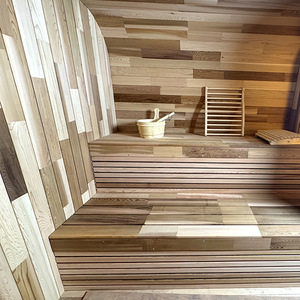 Sauna d'intérieur multifonctionnel de luxe et de sueur en cèdre massif de pruche, 4-6 personnes, salle de sauna infrarouge à vapeur sèche pour la maison - Product Image 6