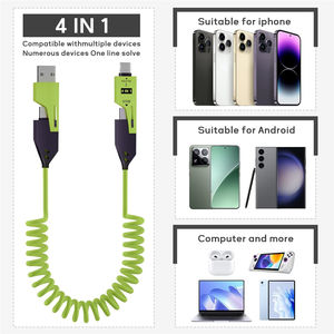 <span class=keywords><strong>Cable</strong></span> de Carga Rápida 4 en 1, 1.2m, Tipo-C, 65W 27W, USB-C PD, <span class=keywords><strong>Cable</strong></span> Retráctil Enrollado para iPhone y <span class=keywords><strong>Samsung</strong></span> - Product Image 4