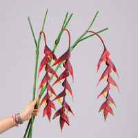 Fleur artificielle artisanale en PVC, longue tige, style oiseau de paradis, pour décoration de mariage et d'intérieur (vente en gros)