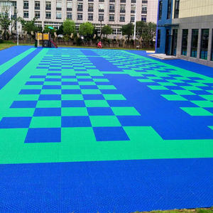 Revêtement de sol de terrain de sport multifonctionnel Enlio TPE pour terrain de basketball, approuvé par la FIBA3x3, dalles d'interverrouillage pour extérieur - Product Image 1