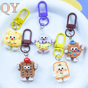 Cute Cartoon Cheese <b>Cookie</b> Plastic Key Chain 3D Shape Pendant Bag Charm for School Backpack Gift - Product Image 2