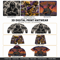 Pull-over en tricot tendance hip-hop en viscose/coton personnalisé, imprimé 3D, col rond, sport, pour hommes, OEM ODM, vente en gros