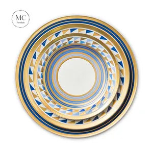 2019 nuevo Navidad decoración placas de lujo de 4 piezas de cena de porcelana Navidad creativo Mesa ware