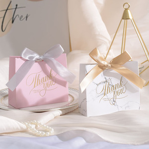 CSMD 100 Pièces, Fabricants Chinois, Vente en Gros, Fournisseurs de Yiwu, Boîtes à Souvenirs de Mariage en Papier Rose avec Message de Remerciement - Product Image 1