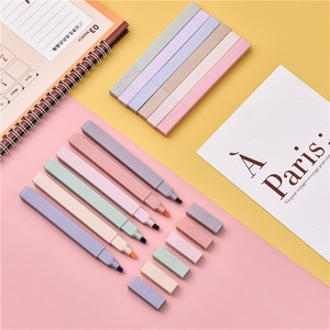 Sáng Tạo Morandi Màu <span class=keywords><strong>Highlighter</strong></span> Bút Thiết Lập Đầu Mềm Bảo Vệ Mắt Đánh Dấu Cho Sinh Viên Xéo Tạp Chí Bút Trong Vật Liệu Nhựa - Product Image 3