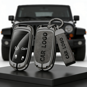 ปลอกกุญแจรถยนต์หนังผสมโลหะสังกะสี ดีไซน์ทันสมัย สำหรับ Jeep Renegade Wrangler Cherokee ป้องกันการสึกหรอ - Product Image 1