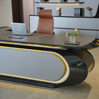 Bureau de direction luxueux, minimaliste, en forme de L, moderne et haut de gamme