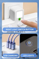 Multiprise murale UE à 3 prises CA, 2 ports USB et 1 port Type-C, directement de l'usine |   Conception 6-en-1 pour gagner de la place au bureau à domicile
