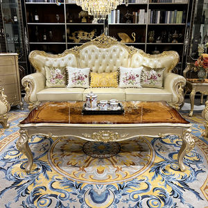 Meubles de villa européens de haute qualité personnalisés, sculptés à la main en bois massif, <span class=keywords><strong>canapé</strong></span> de salon français de luxe, <span class=keywords><strong>canapé</strong></span> en <span class=keywords><strong>cuir</strong></span> - Product Image 3