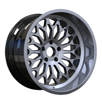 Jante de voiture en alliage d'aluminium forgé à déport profond 130 mm PCD ET 10, noir argenté, multi-rayons, pour tuning et remplacement