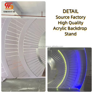 Fondo acrílico blanco enorme suave con soporte de pared de luz Led Fondo arqueado para decoración de escenario de boda - Product Image 2