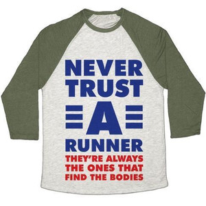 Camiseta de béisbol unisex Tri-Blend Never Trust a Runner - Product Image 4