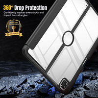MoKo Dropproof Clear Back Cover Nouveau matériau essuyable All Surround Protection Tablet Folio Cover pour iPad 12.9