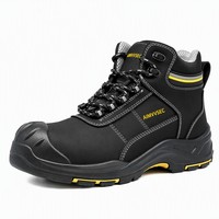 Chaussures de sécurité imperméables AIMVVSEC à embout d'acier, antistatiques, antidérapantes, en cuir nubuck, pour les travaux en laboratoire chimique, sur chantier et en ingénierie