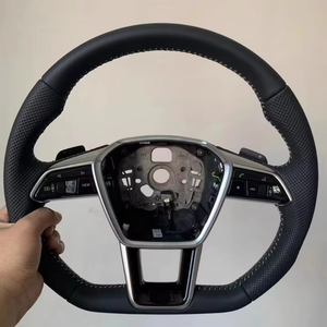 Meilleure vente en cuir perforé en Fiber de carbone avec boutons volant pour <span class=keywords><strong>Audi</strong></span> A4 A4L A5 A6 volant de voiture - Product Image 1