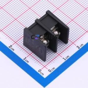 MX25C-7.62-02P-BK01-Cu-S-A Barrier Terminal Block Through hole,P=7.62mm Connector Two Sides 7.62mm 1x2P Straight Pin - Product Image 1