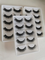Extensions de cils en vison 5D, 5 paires en stock, super désordonnées, pack croisé, faux cils en vison en vrac