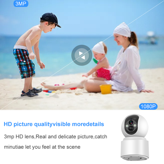 Wireless V380PRO HD 3MP Indoor Home Security Nanny Camera WiFi Battery Powered Security WiFi Network Camera with Two-way Audio