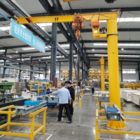 Grue à flèche murale de 5 tonnes avec rotation complète à 360°, performance de levage stable pour la manutention quotidienne de charges lourdes