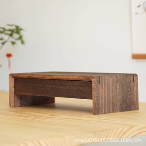 Desktop Monitor Riser Solid Wood Rectangle Freestanding Office Desk <b>Shelf</b> Keyboard Organizer Storage <b>Box</b> Neatening Desktop - Product Image 3