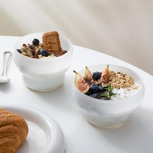 Ins bol de <span class=keywords><strong>gourde</strong></span> de grande valeur bol en verre borosilicaté simple bol de crème glacée au <span class=keywords><strong>yaourt</strong></span> de couleur unie - Product Image 2