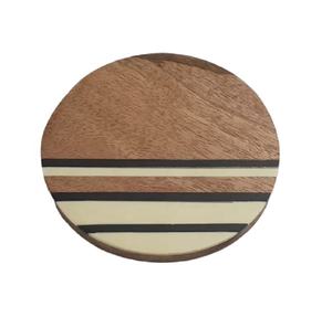 Posavasos de resina con incrustaciones de madera, conjunto de posavasos con logotipo de Color personalizado, para boda, Hotel, venta directa de fábrica, bajo pedido - Product Image 6