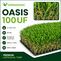 Gazon artificiel résistant Oasis 100UF de 50 mm, écologique et souple, pour la conception de parcs urbains modernes, durable et professionnel